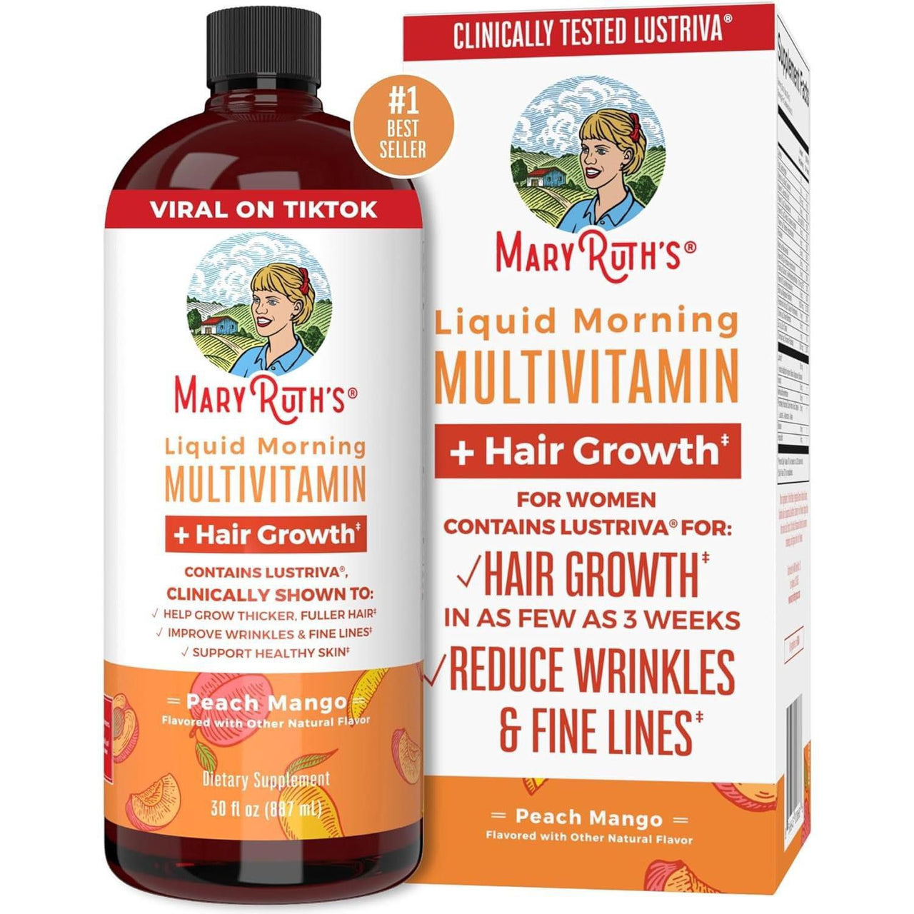 Mary Ruth´s: Multivitamínico Líquido de la Mañana + Crecimiento del Cabello