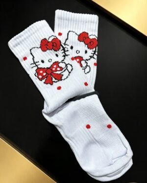 Medias hello Kitty blancas con rojo